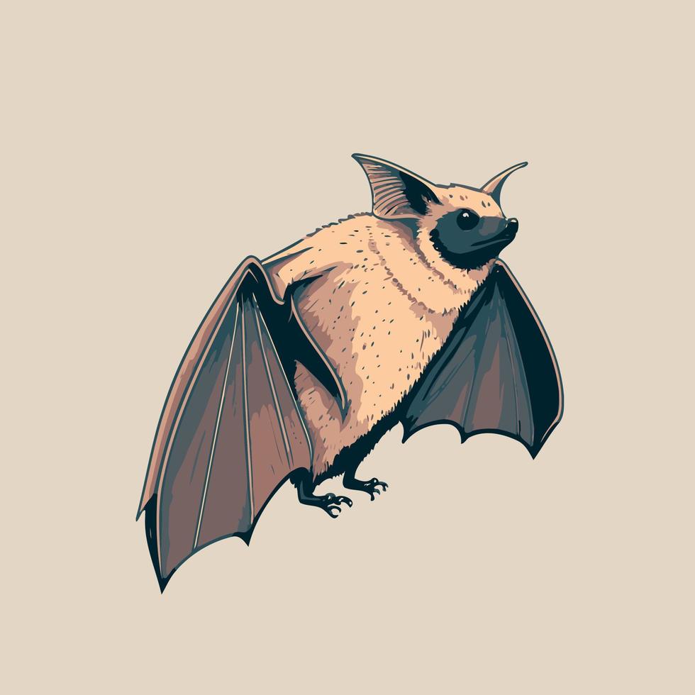 ilustração colorida de um animal morcego vetor