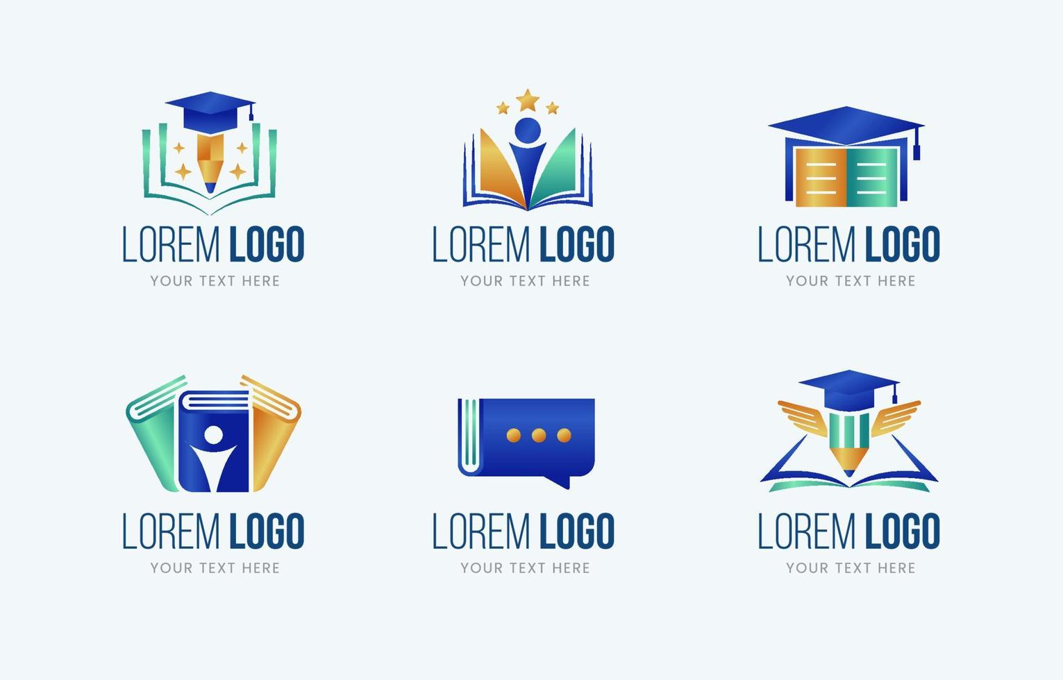 conjunto de logotipo de educação vetor