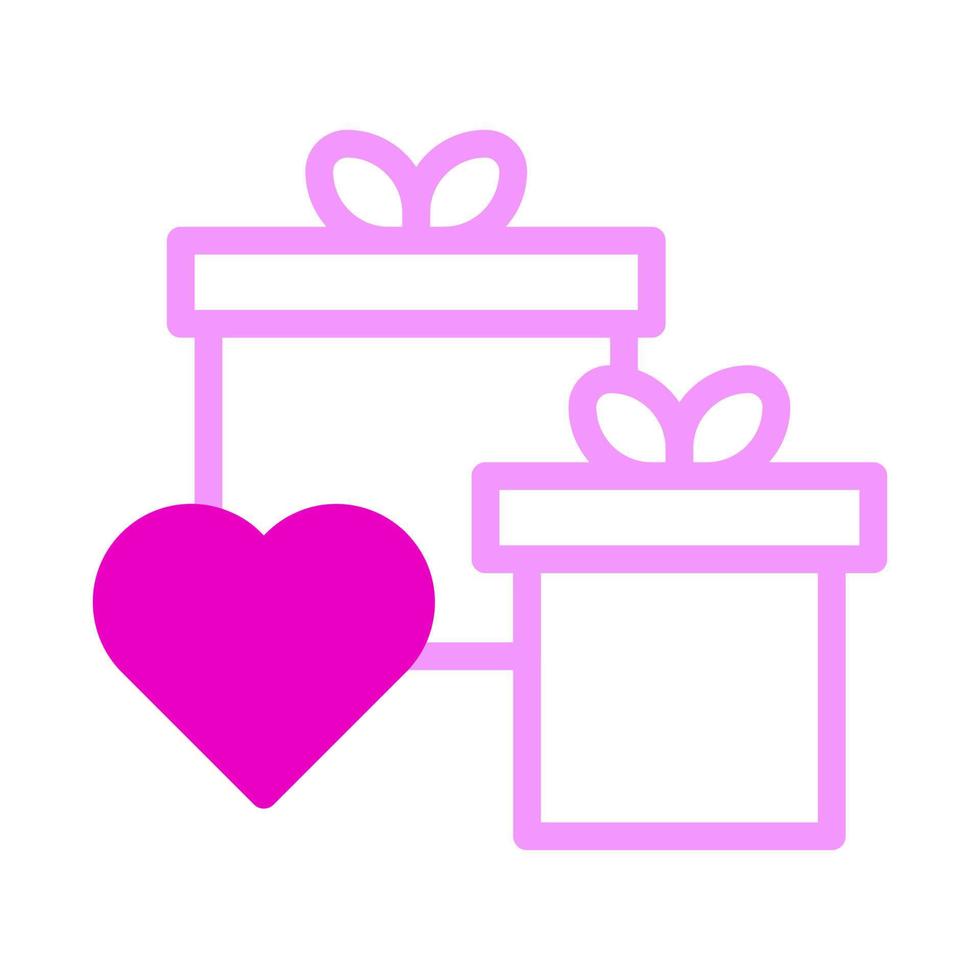 ícone de presente dualtone estilo rosa ilustração vetorial dos namorados perfeita. vetor