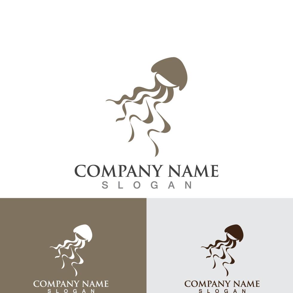 design de ilustração de ícone de água-viva, modelo de logotipo simples vetor