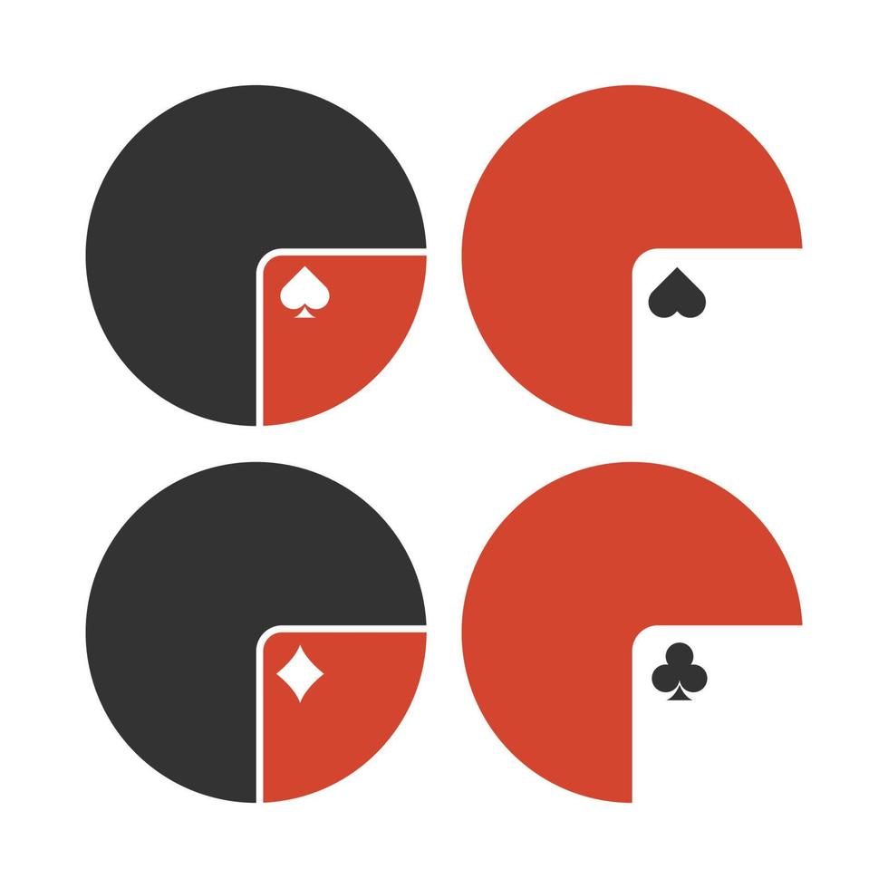 design de logotipo de ícone de jogos de cartas vetor