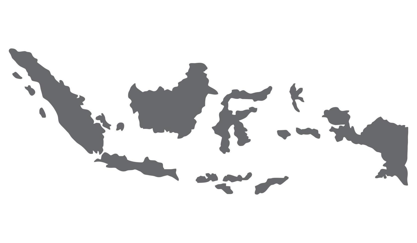 mapa da indonésia. de sabang a merauke. simples ícone plano cinza sobre fundo branco. silhueta de ilustração do país indonésia isolada no fundo branco. vetor
