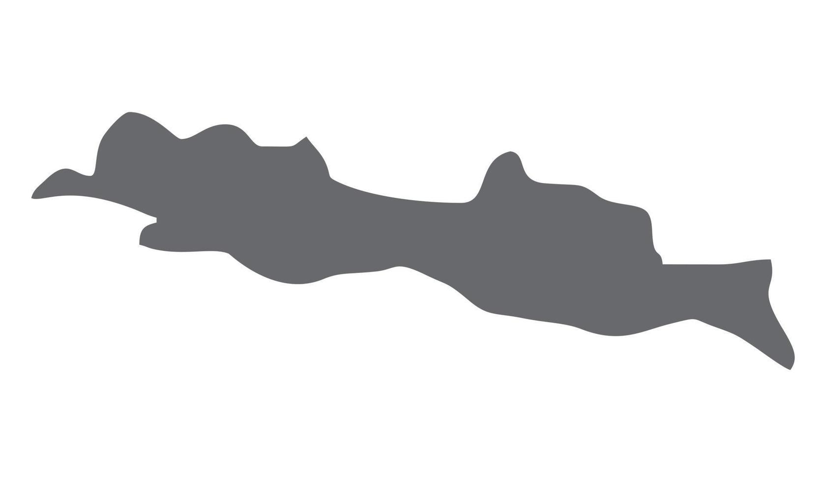 mapa da ilha de java, uma província da indonésia. simples ícone plana cinza sobre fundo branco. silhueta de ilustração da ilha de java isolada no fundo branco. adequado para o design do mapa da indonésia vetor