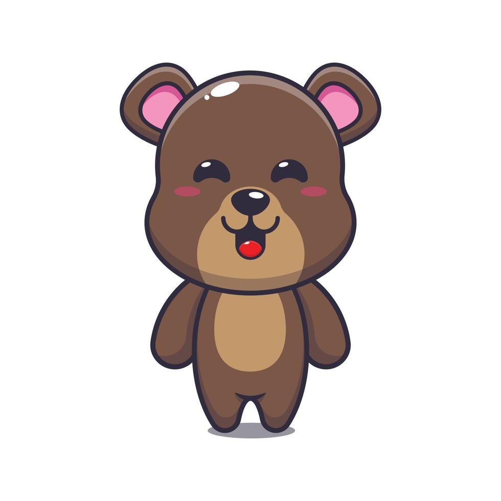 ilustração em vetor urso fofo dos desenhos animados. ilustração de desenho vetorial adequada para pôster, folheto, web, mascote, adesivo, logotipo e ícone.