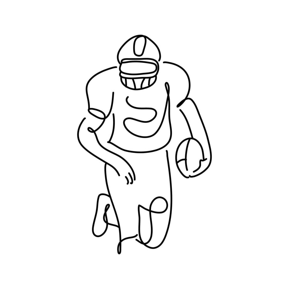 arte de linha de desenho contínuo super bowl minimalista. branco isolado. adequado para travesseiros, arte de parede, camisetas, etc. ilustração vetorial vetor