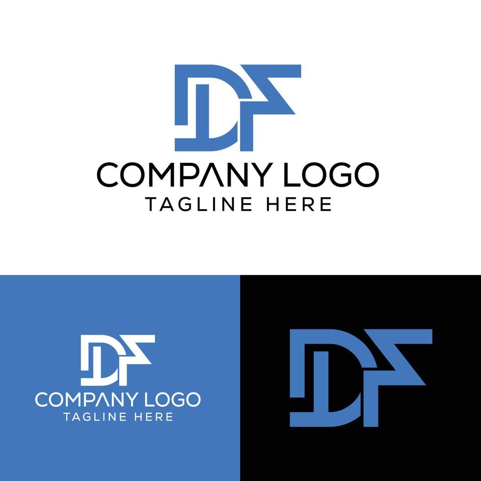 letra inicial df logo design monograma criativo sinal moderno símbolo ícone vetor