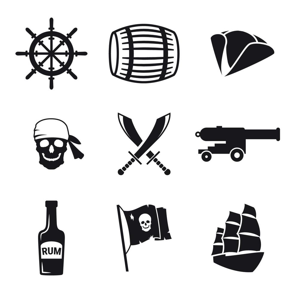 conjunto de ícones piratas vetor