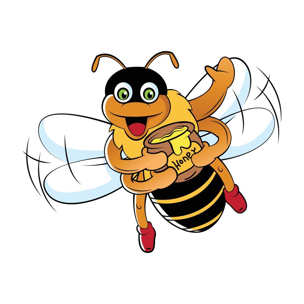 ilustração de mel de abelha vetor