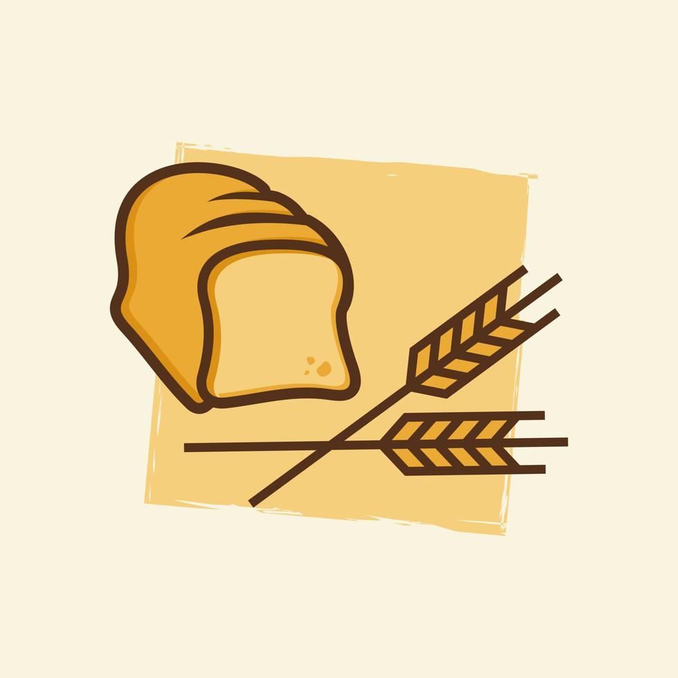 logotipo de pão e trigo vetor