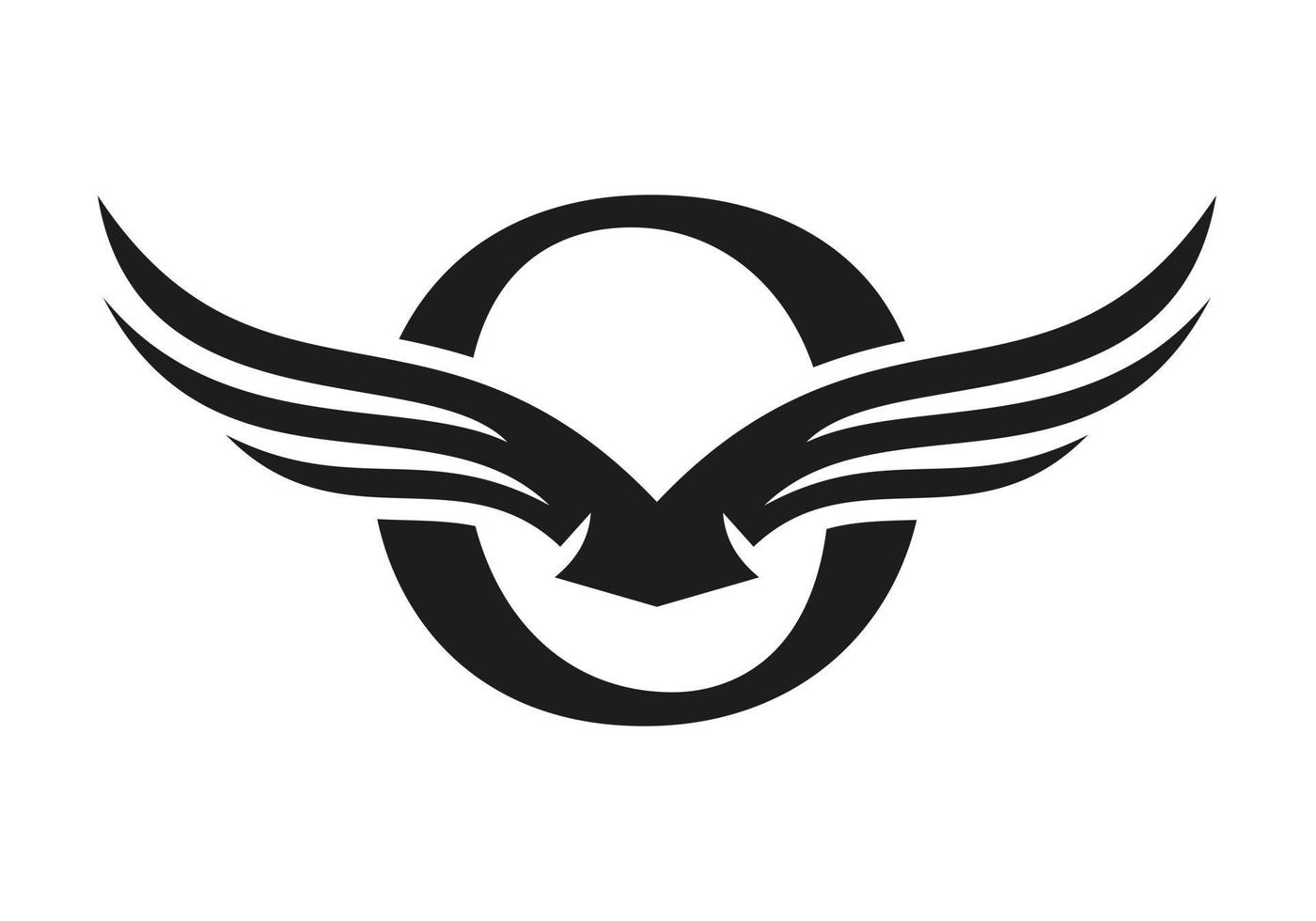 logotipo da letra o asa para transporte, frete, modelo de vetor de logotipo de transporte
