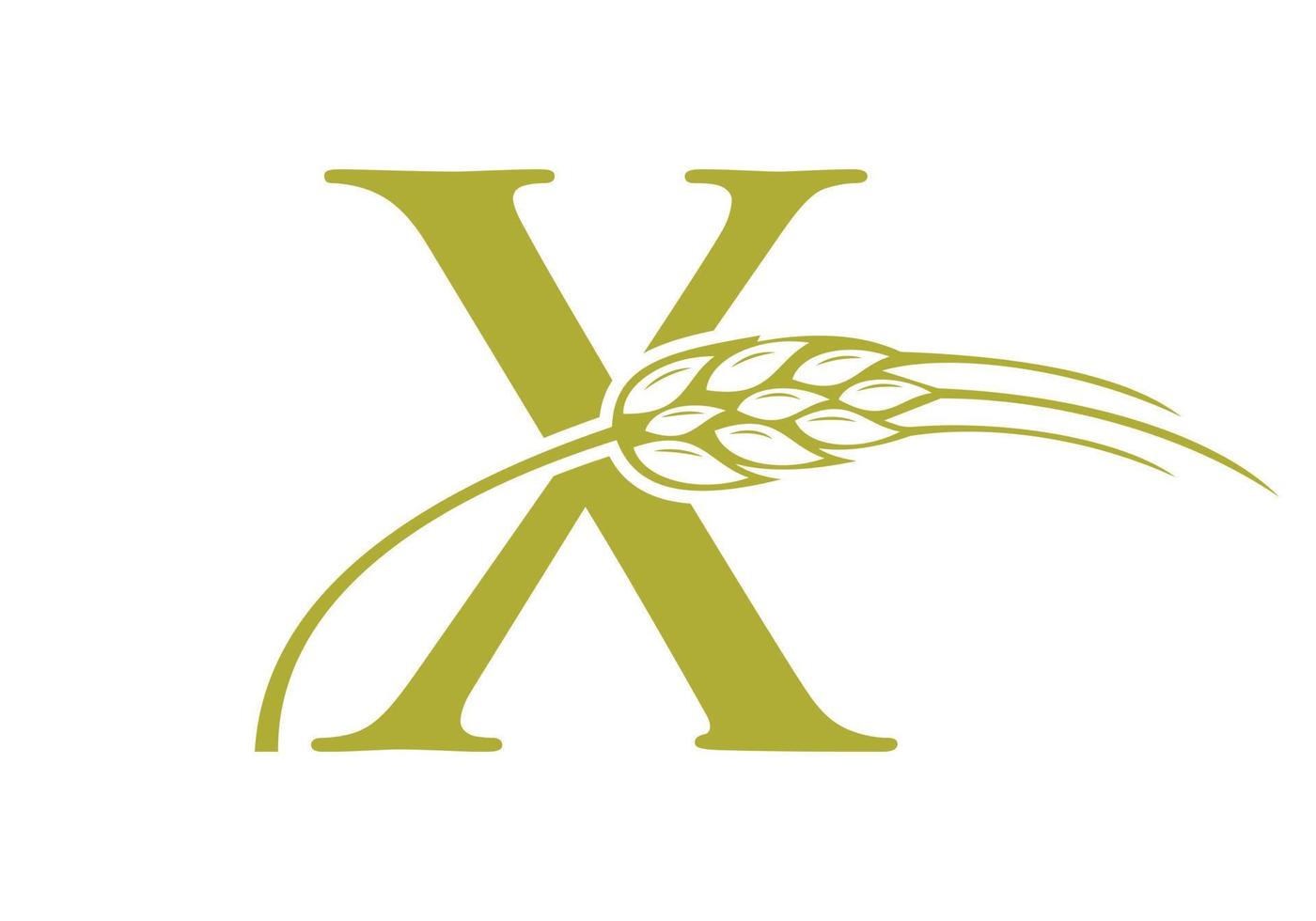 letra x agricultura logotipo fazenda vetor