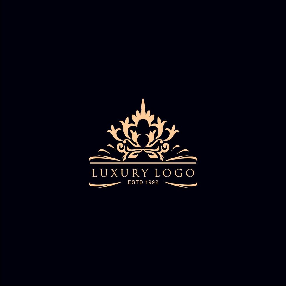 design de logotipo luxuoso e elegante adequado para hotelaria ou negócios de beleza vetor