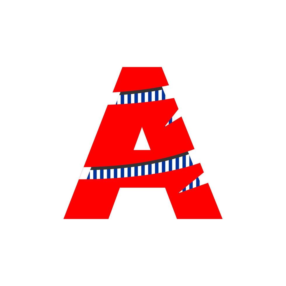 letra inicial um vetor de design vermelho de logotipo