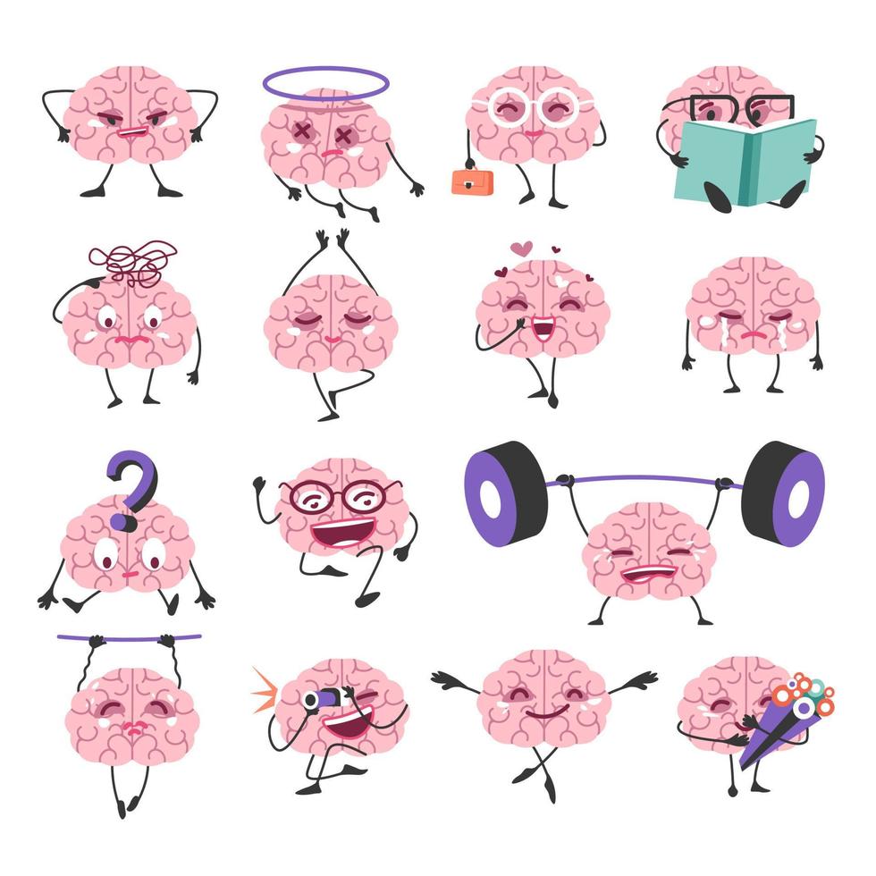 treinamento cerebral, aprendizado ativo, meditação calma vetor