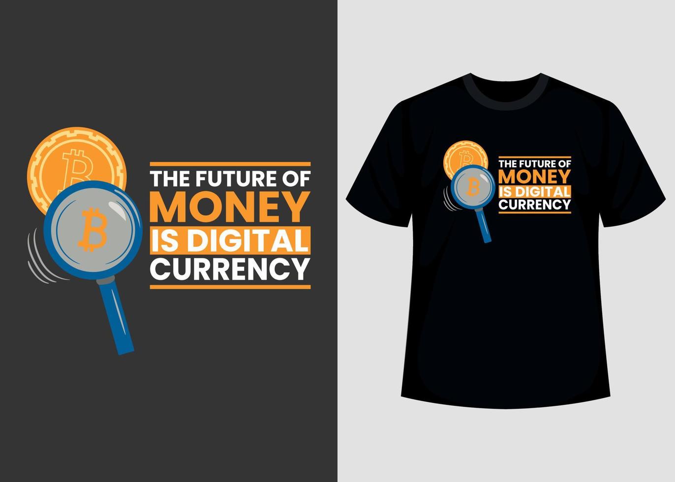 modelo de vetor gráfico de design de camiseta para impressão de criptografia bitcoin