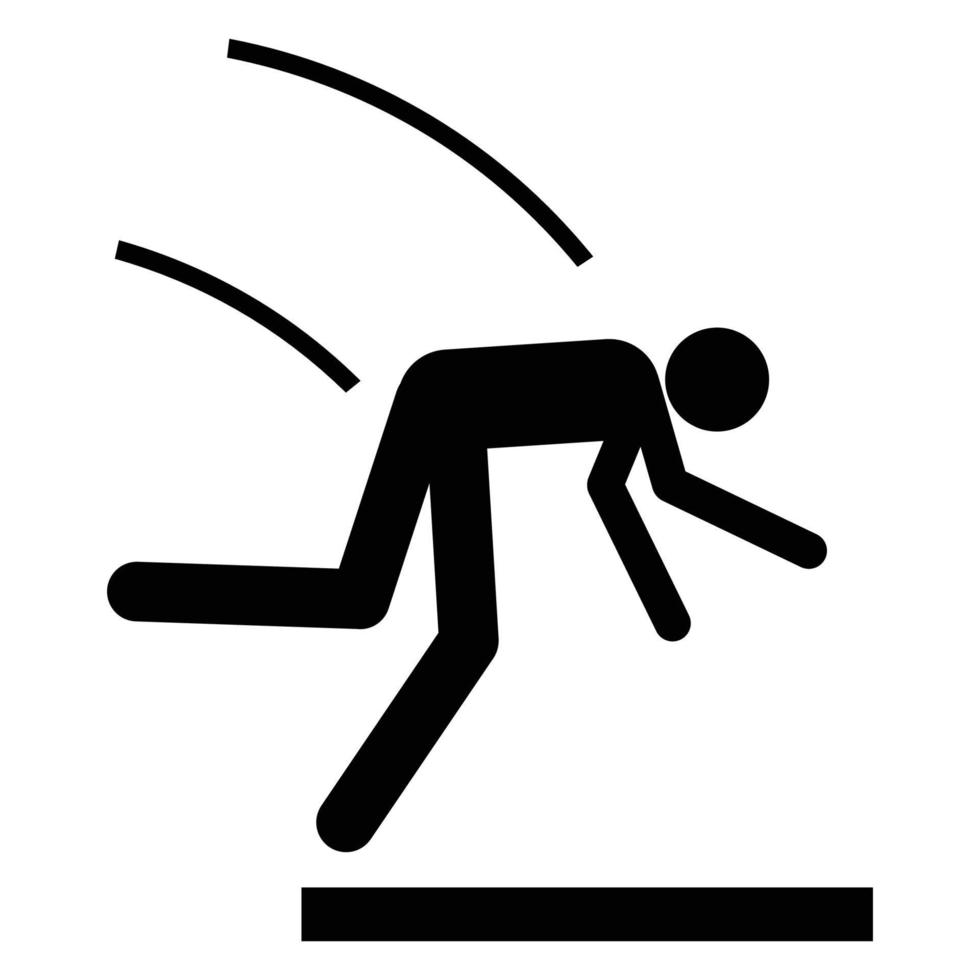 pictograma de silhueta de ícone de pessoas caindo vetor