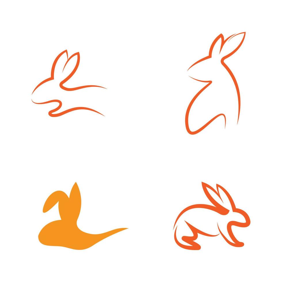 modelo de vetor de logotipo de coelho simples e elegante