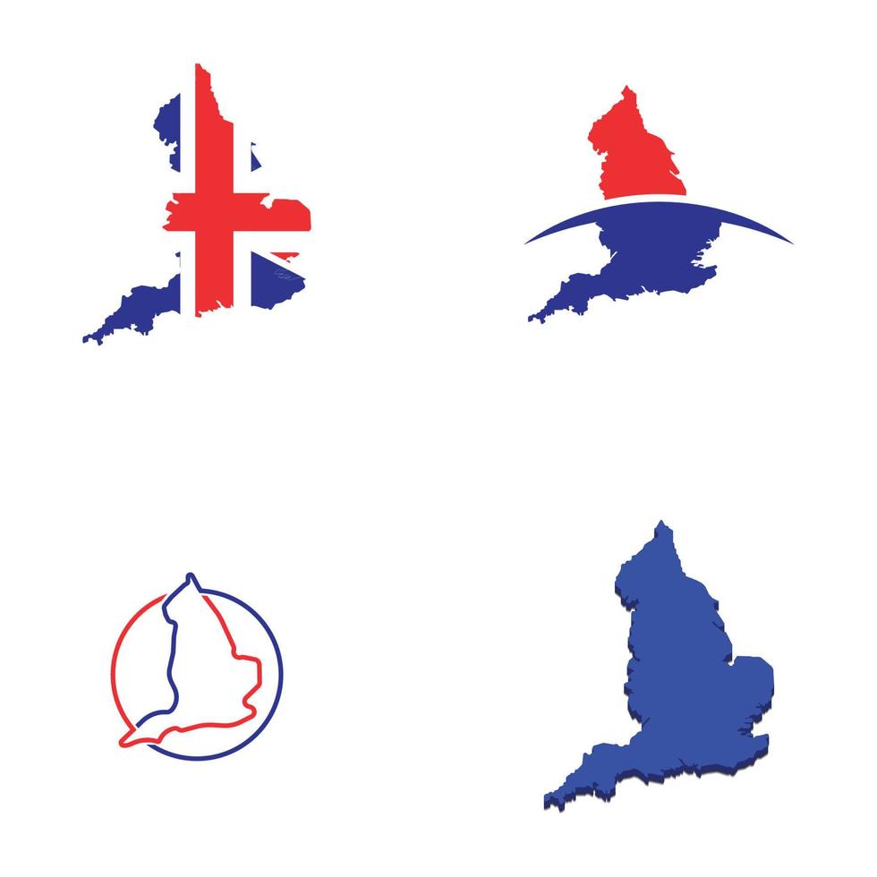 projeto de ilustração do logotipo do mapa do país inglês vetor