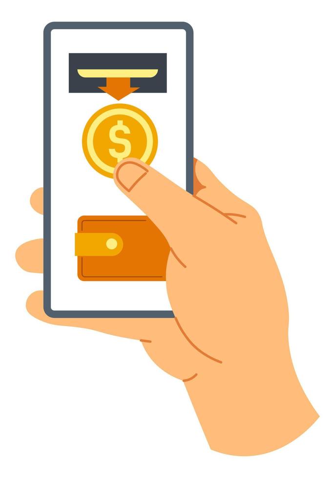 smartphone de aplicativo bancário, controle financeiro vetor