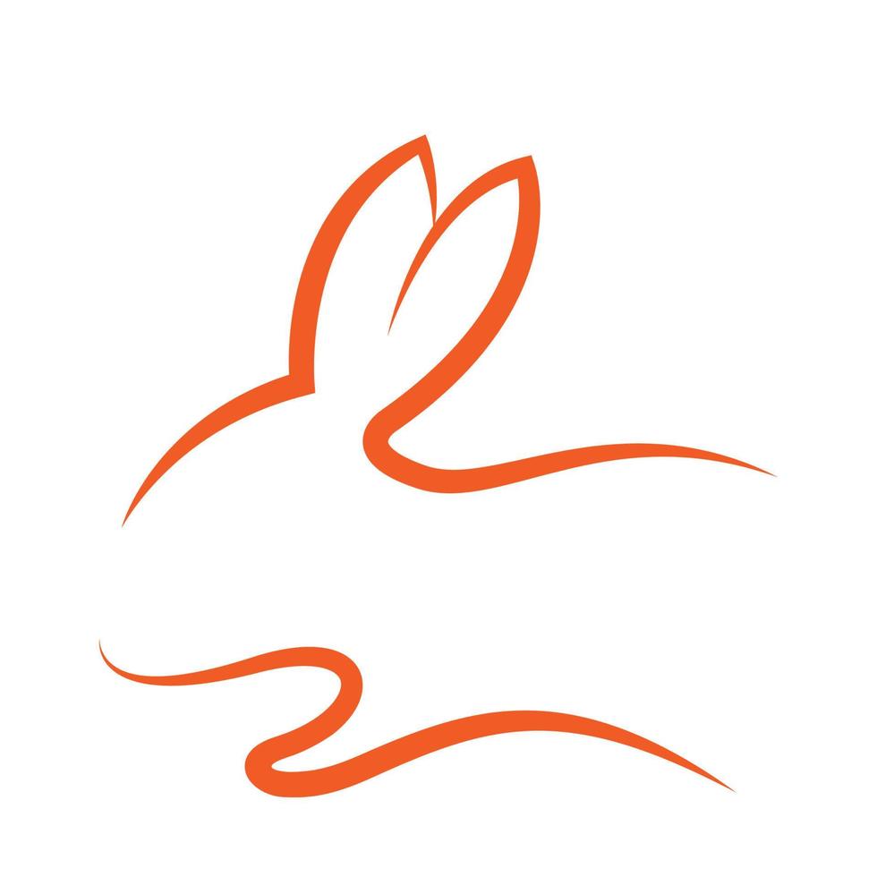 modelo de vetor de logotipo de coelho simples e elegante