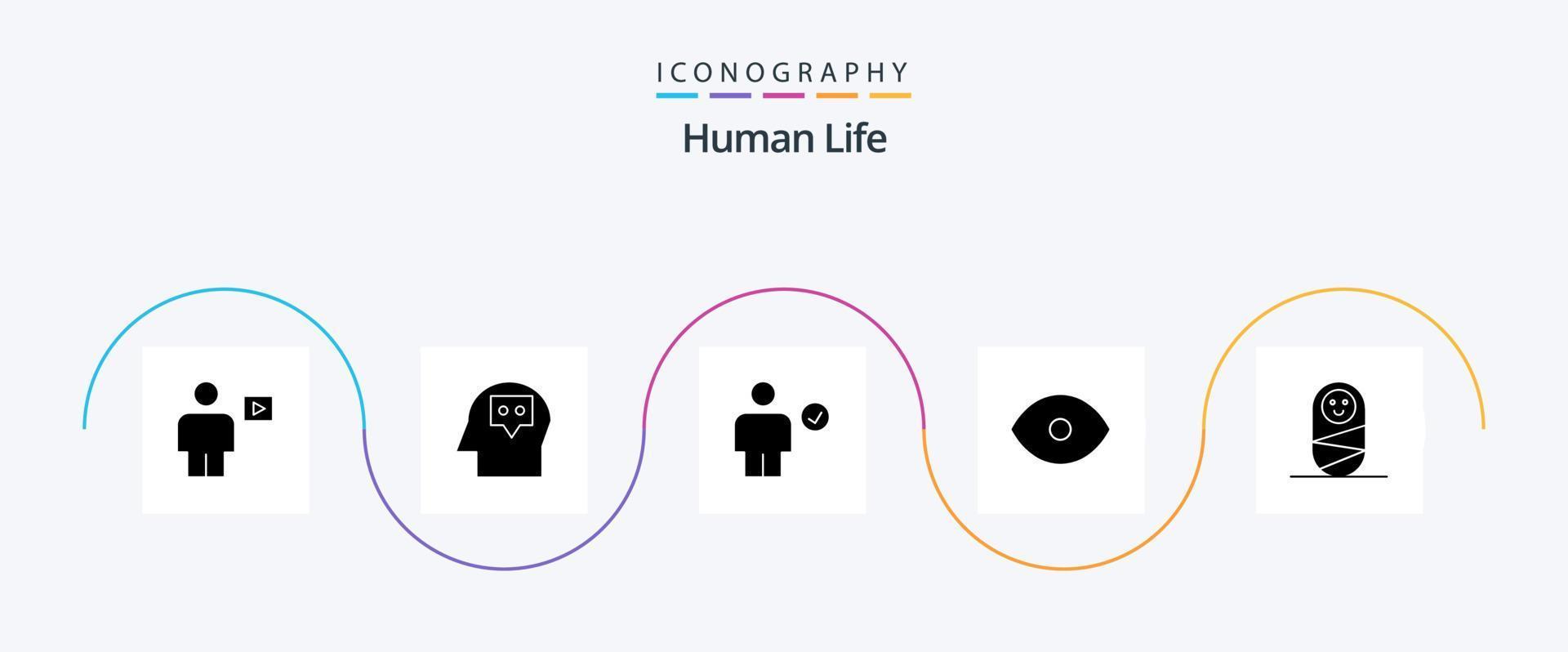 pacote de ícones de glifo humano 5, incluindo criança. humano. avatar. cara. feito vetor