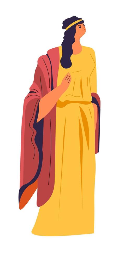roma antiga ou personagem feminina grega em vestido vetor