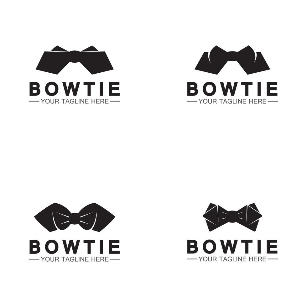 design de ilustração vetorial de logotipo de gravata borboleta de silhueta vintage. logotipo e símbolo de gravata borboleta vetor