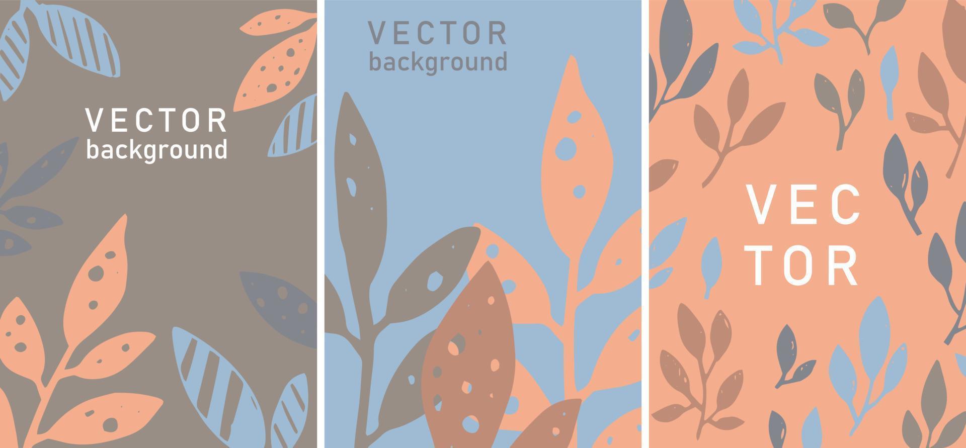 folhagem e folhas, design de botânica na capa vetor