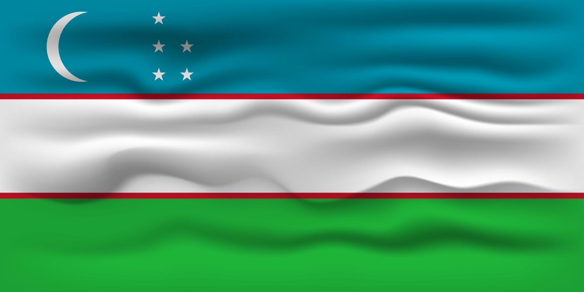 acenando a bandeira do país uzbequistão. ilustração vetorial. vetor