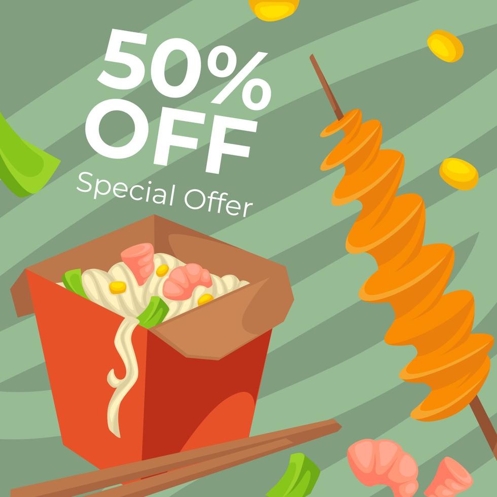 oferta especial para caixa de comida chinesa, 50 de desconto no preço vetor