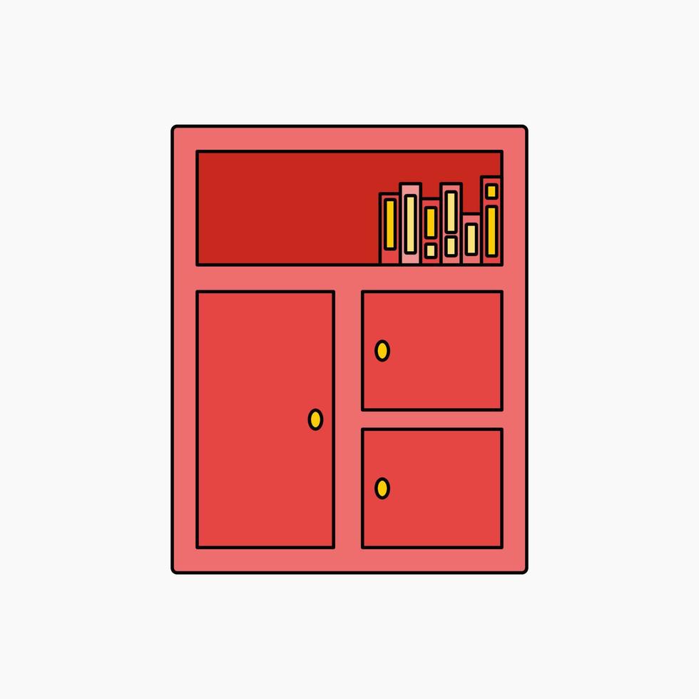 armário ou estante de livros clipart ou ícone ilustração vetorial para decorações de design. ilustração em vetor tema móveis.