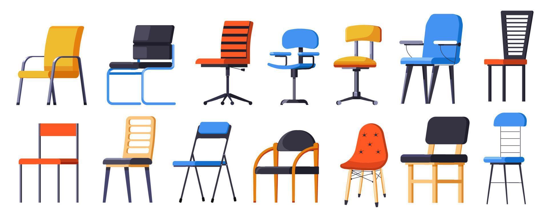 design de cadeiras para estilo de interiores de casa ou escritório vetor