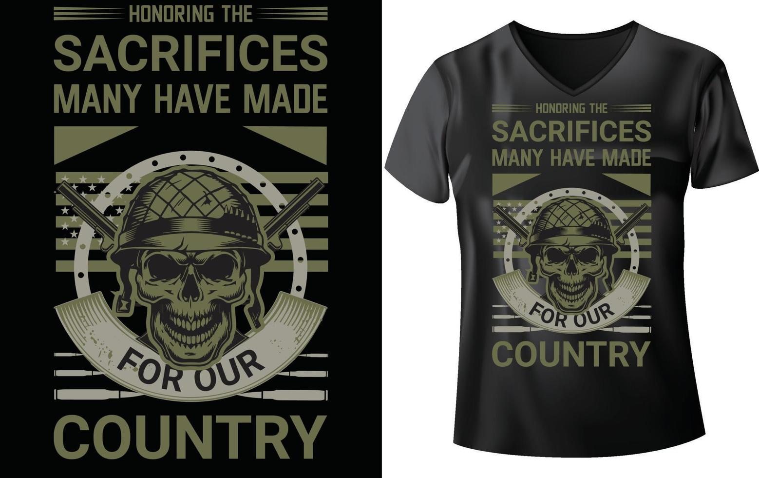 design de camiseta militar vetor