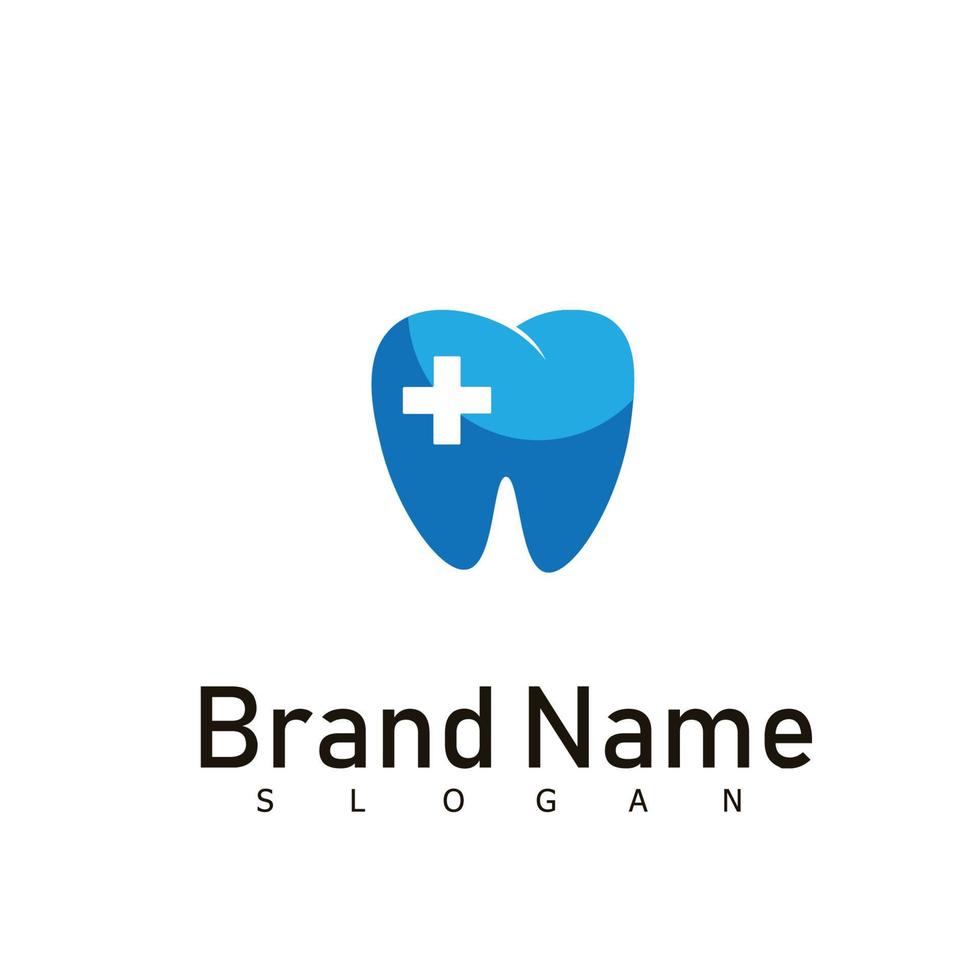 símbolo de design de cuidado de logotipo de saúde de dentista vetor