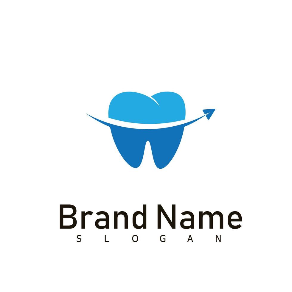 símbolo de design de cuidado de logotipo de saúde de dentista vetor