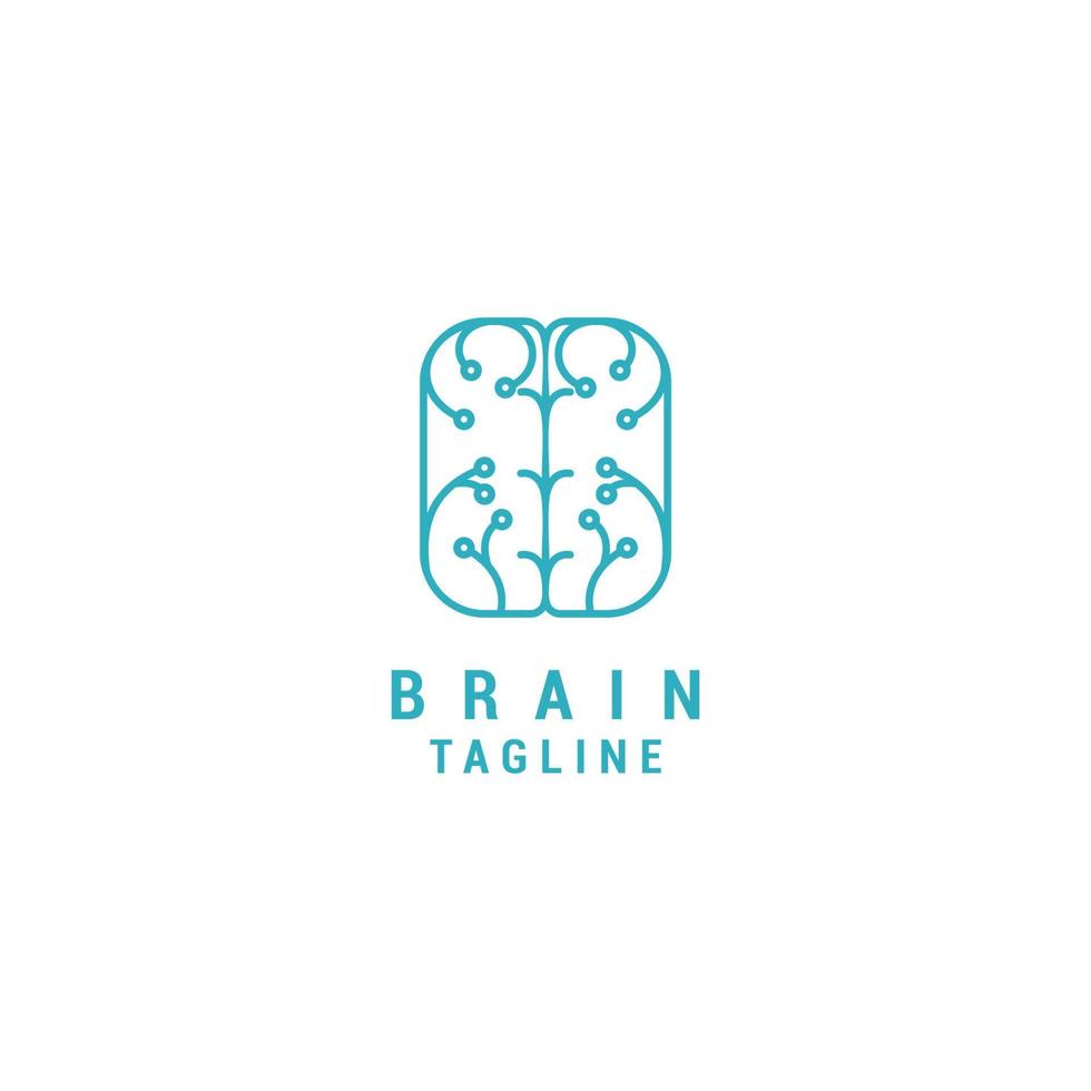 vetor de ícone de design de logotipo cerebral