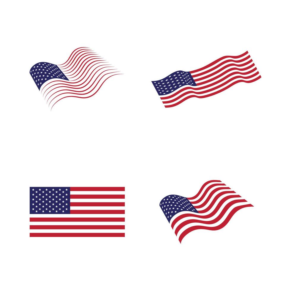 ilustração de ícone vetorial de bandeira americana vetor