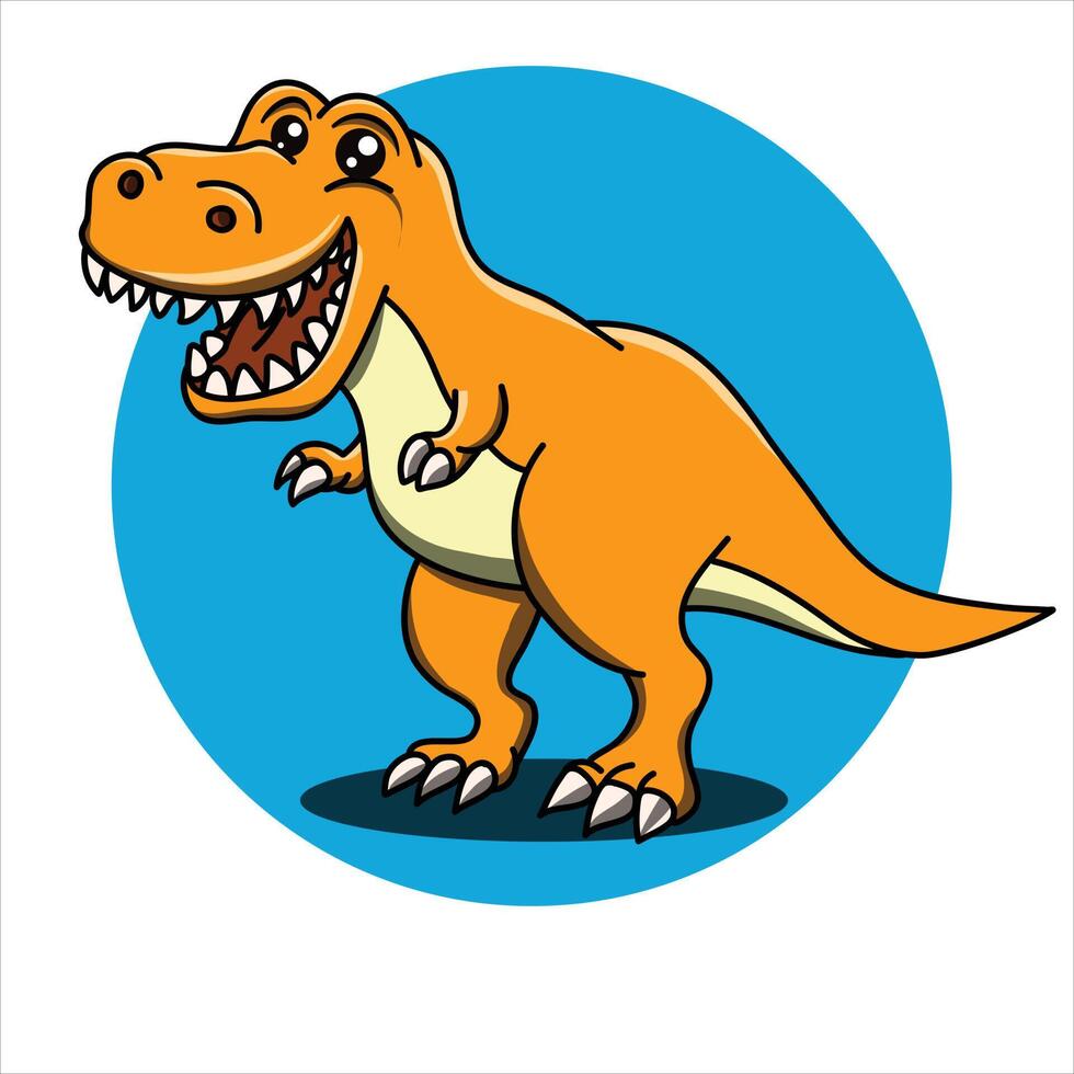 design de ilustração de arte de dinossauro tiranossauro vetor