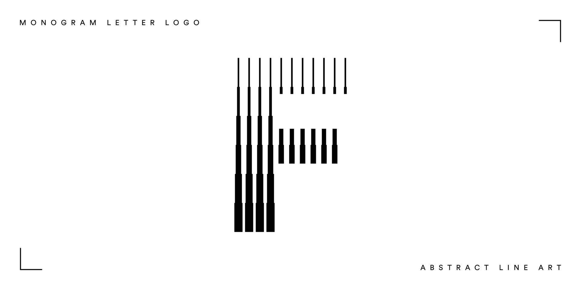 arte de linha abstrata letra f logotipo do monograma vetor