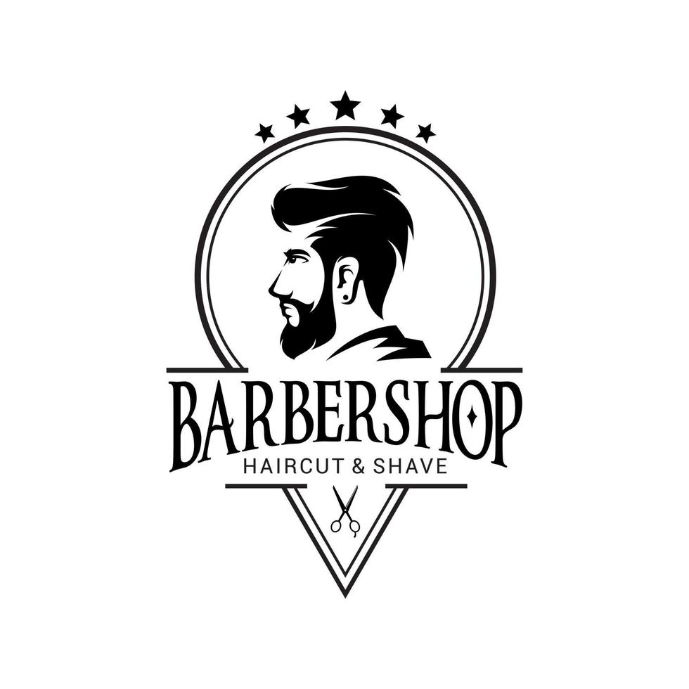 modelo de vetor de logotipo de barbearia versão 3