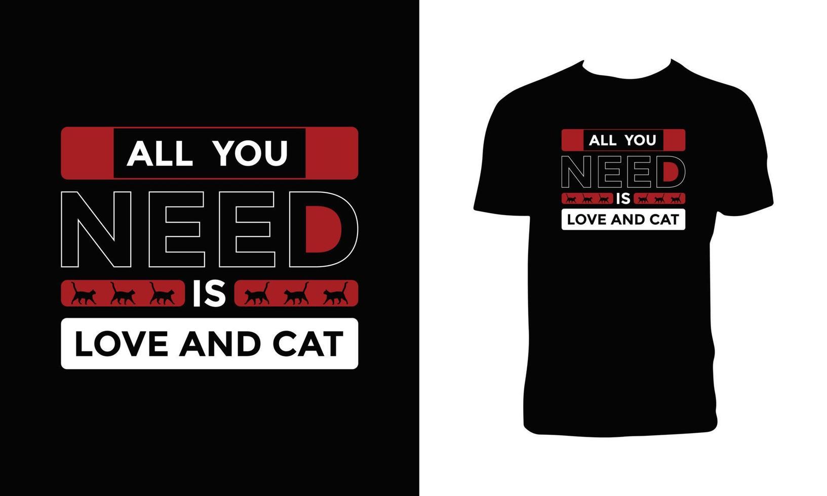 design de camiseta de tipografia de gato legal vetor