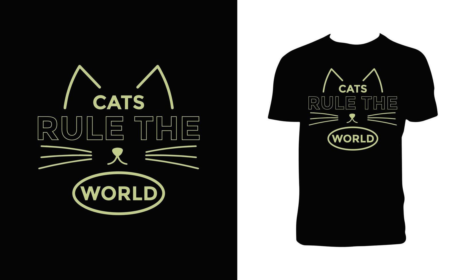 design de camiseta de tipografia de gato legal vetor