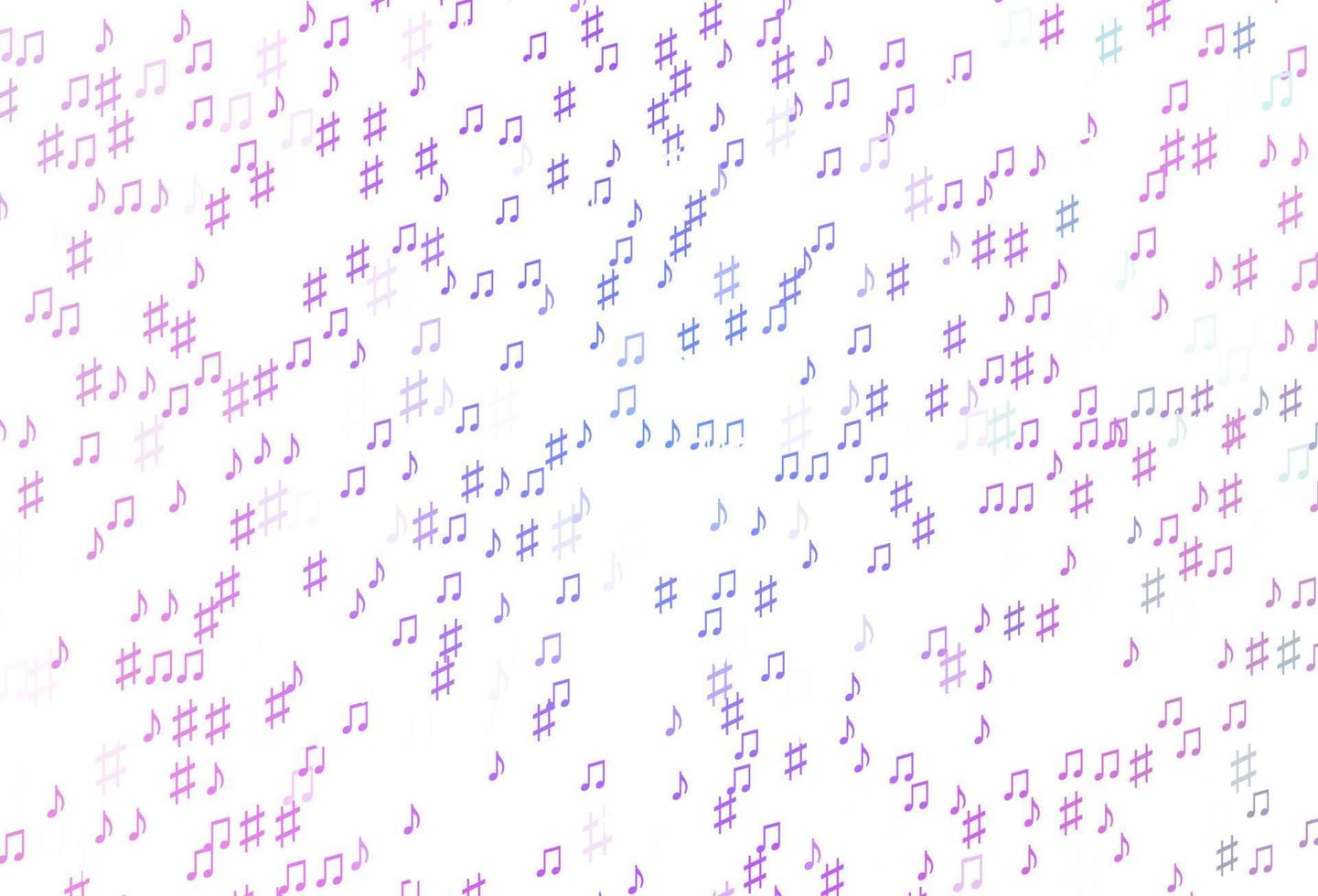 pano de fundo rosa claro, azul vector com notas musicais.