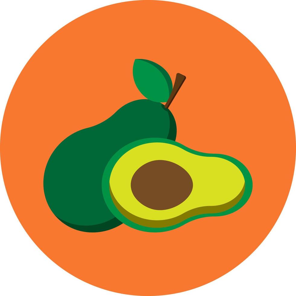 ícone plano de fruta abacate vetor