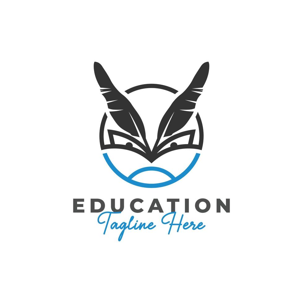 escrevendo o logotipo de ilustração vetorial de educação vetor