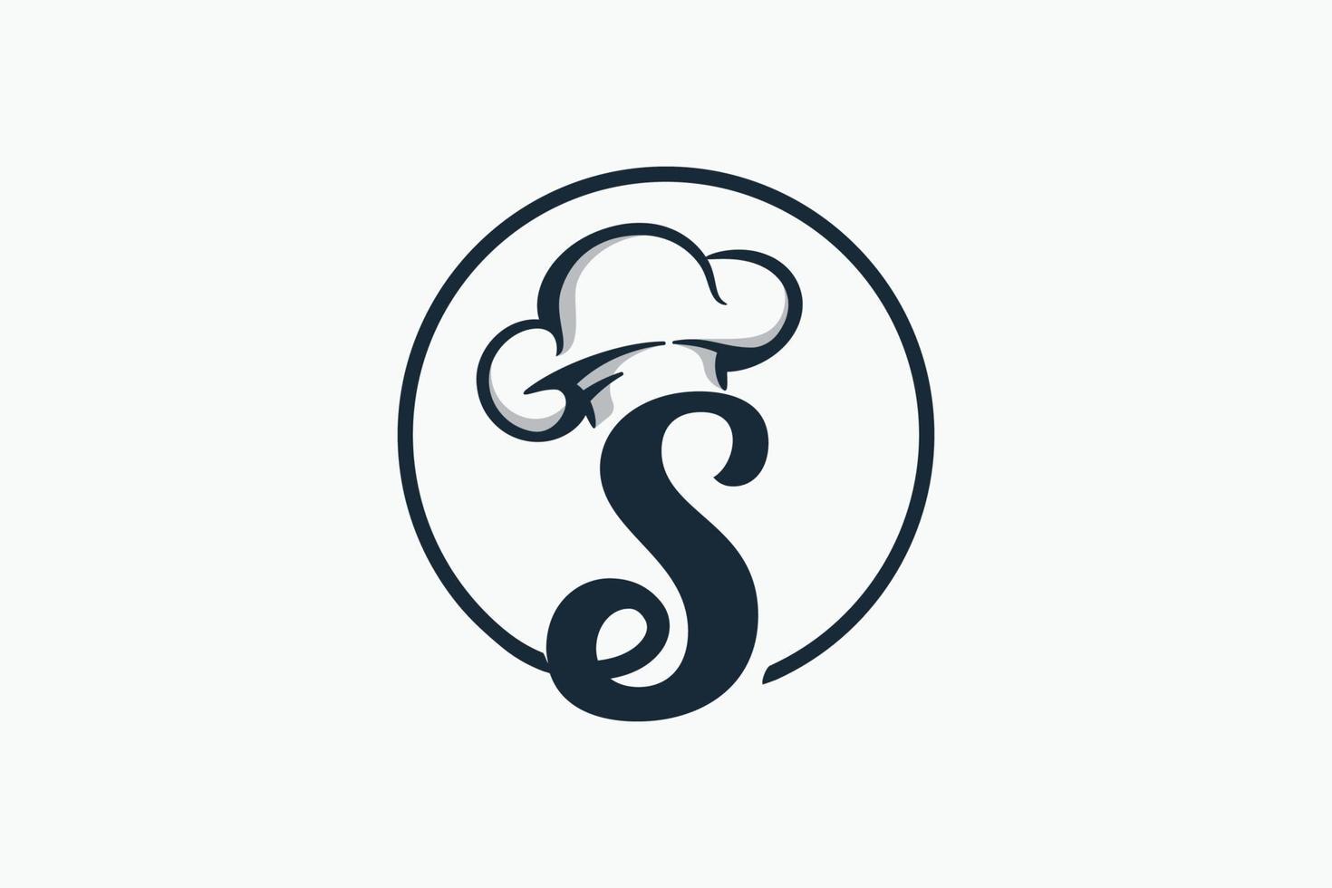 logotipo do chef com uma combinação de letras e chapéu de chef para qualquer negócio, especialmente para restaurante, café, catering, etc. vetor