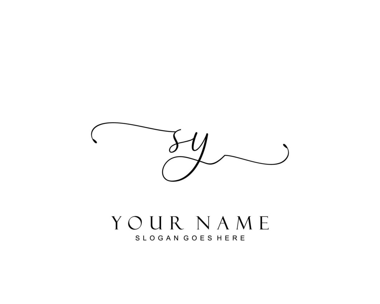 monograma de beleza inicial sy e design de logotipo elegante, logotipo de caligrafia da assinatura inicial, casamento, moda, floral e botânico com modelo criativo. vetor