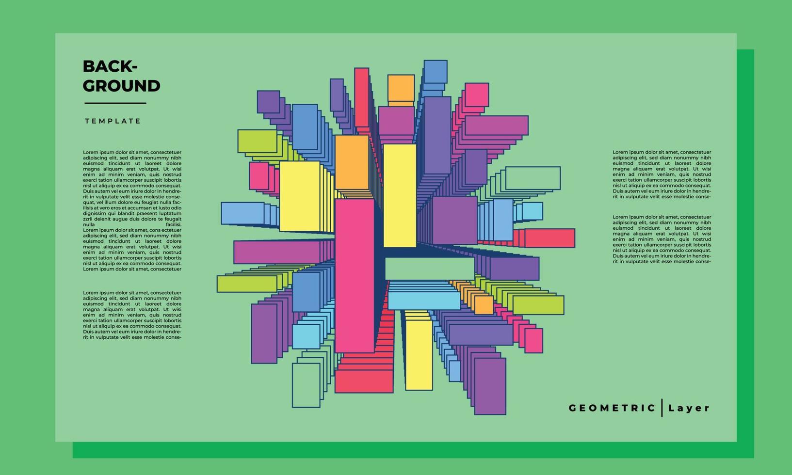 espaço de cópia de modelo de plano de fundo de camada retangular geométrica para pôster, banner ou design relacionado à arte vetor