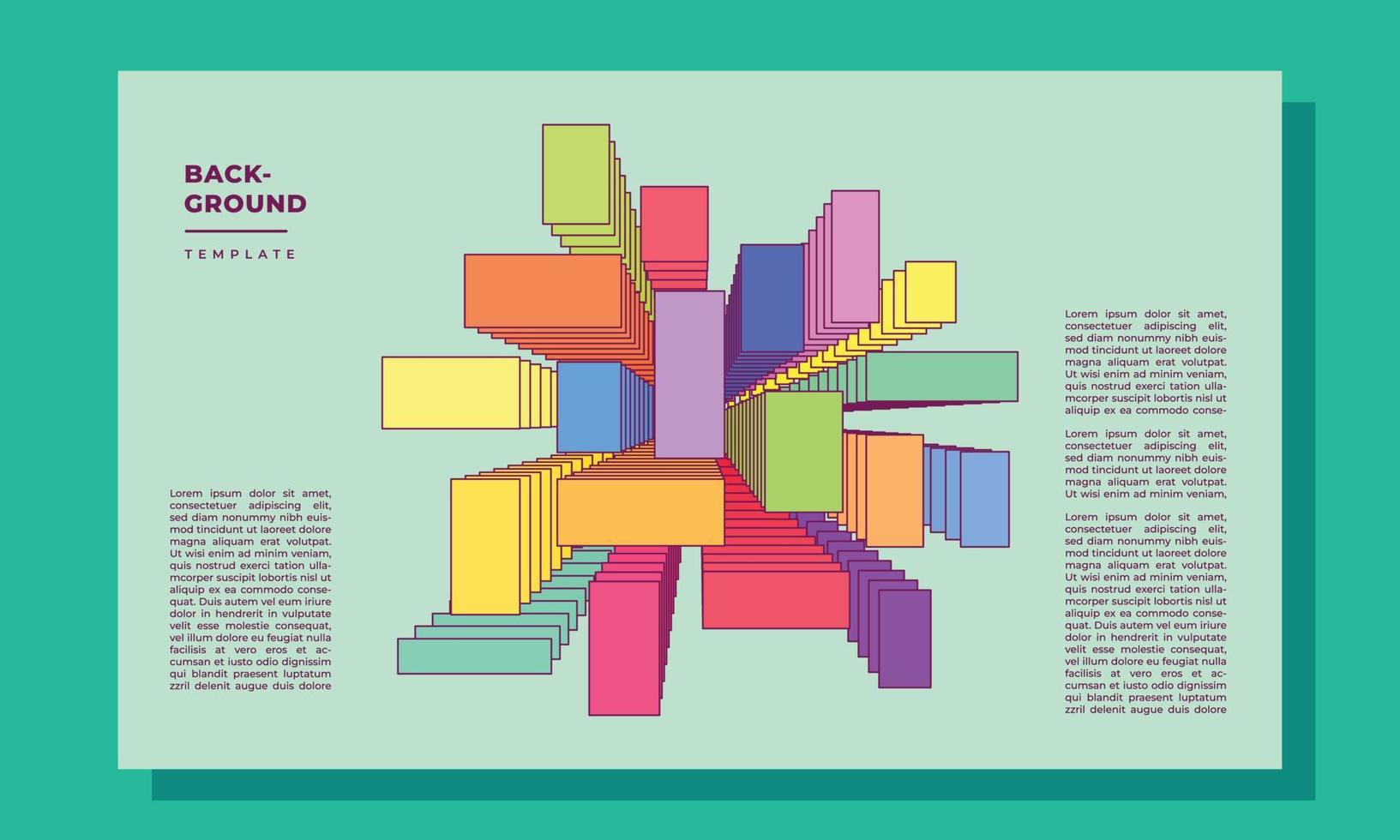 espaço de cópia de modelo de plano de fundo de camada retangular geométrica para pôster, banner ou design relacionado à arte vetor