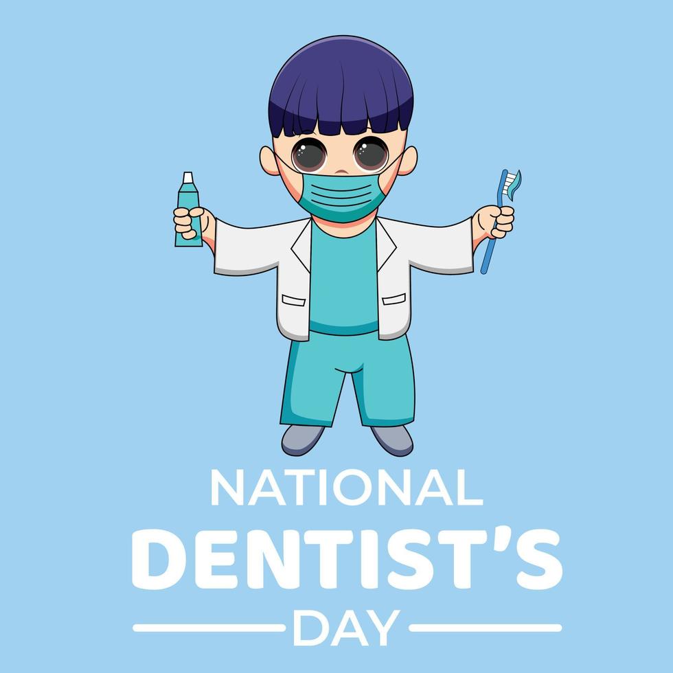 gráfico vetorial do dia nacional do dentista bom para a celebração do dia nacional do dentista. projeto plano. ilustração de design.flat de panfleto. vetor